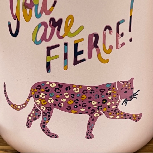 YOU ARE FIERCE 24 Oz Ceramic Coffee Tea Mug Cup Pink Leopard Etta Vee - Picture 12 of 15
